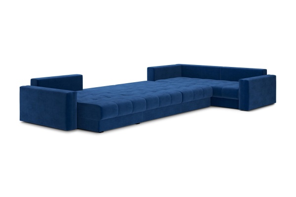 Диван п-образный тик-так Монарх темно-синий