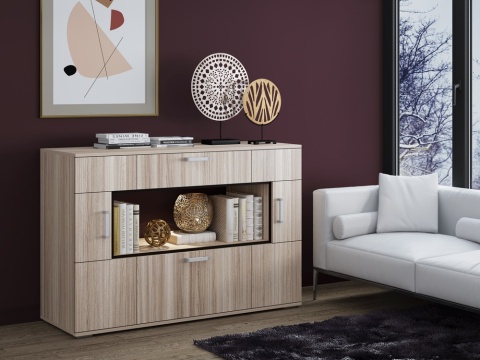 Комод Бергамо-11 Ясень Шимо Светлый ЛДСП (Ш-1500/В-1000/Г-430мм)