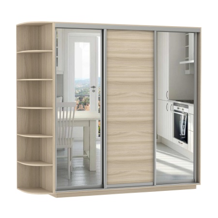 Шкаф-Купе 3-х Створчатый Тиффани Рамир Медиум-2 Ш-1800/2100/2200 мм/Разные Цвета и Размеры