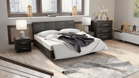 Кровать c Мягкой Обивкой Элвис Коричневая (Спальное Место 1400/1600/1800 х 2000 мм)