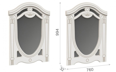 Спальный Гарнитур Александрина Белый/Патина Золото