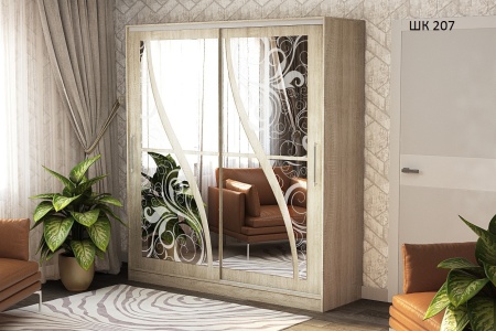 Шкаф-Купе Барселона №207 Разные Цвета (Д-1500/1700/2000 х  В-2200 х Г-600 мм)