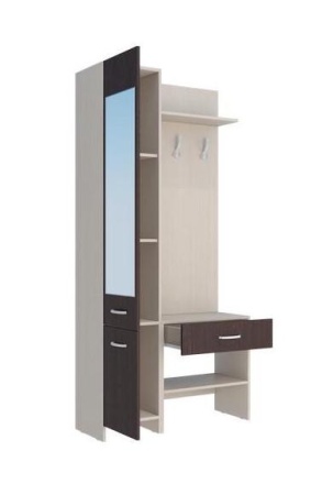 Прихожая Домино-2 Венге/Дуб Молочный (Ш-950 × В-1950 × Г-350 мм)