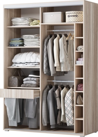 Шкаф-Купе Альба-8 Ясень Шимо Светлый (Ш-1500 х В-2200 х Г-600 мм)