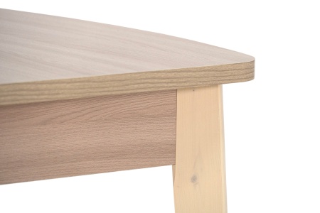 Стол раздвижной с овальной крышкой выбеленная береза / шимо светлый