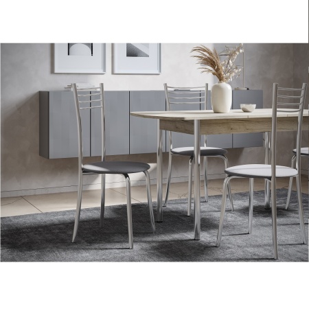 Комплект стульев Кассия (4 шт), хром рогожка серая